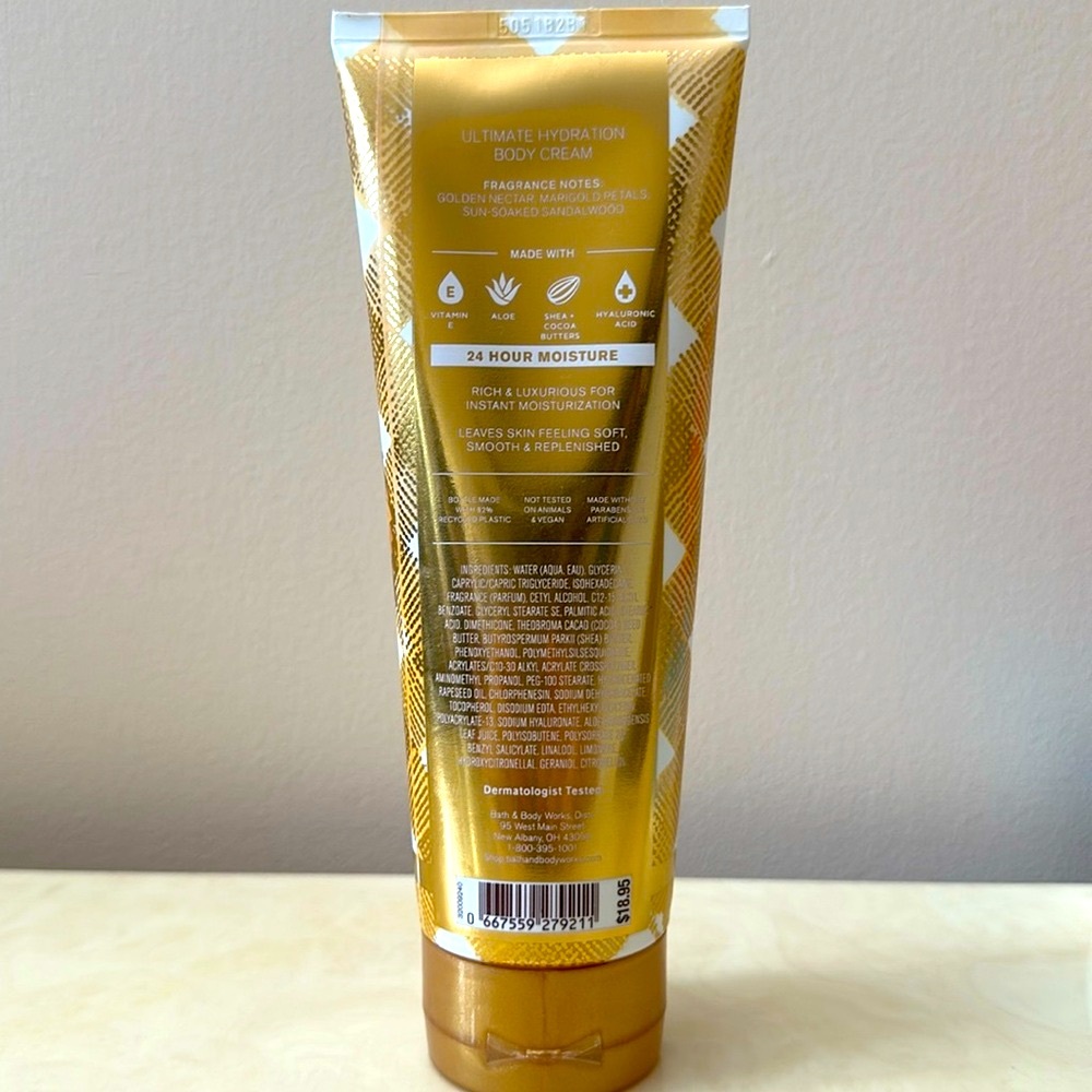 NIB Bath & Body Works Gingham Glow Ultimate Hydration Body Cream- Gold - Picture 2 of 4